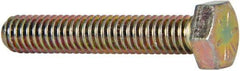 Made in USA - 5/16-18 UNC, 1-3/4" Length Under Head Hex Head Cap Screw - Fully Threaded, Grade 8 Alloy Steel, Zinc Yellow Dichromate Finish, 1/2" Hex - Americas Industrial Supply