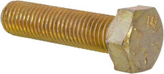 Made in USA - 5/16-24 UNF, 1-1/4" Length Under Head Hex Head Cap Screw - Fully Threaded, Grade 8 Alloy Steel, Zinc Yellow Dichromate Finish, 1/2" Hex - Americas Industrial Supply