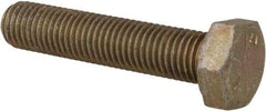 Made in USA - 5/16-24 UNF, 1-1/2" Length Under Head Hex Head Cap Screw - Fully Threaded, Grade 8 Alloy Steel, Zinc Yellow Dichromate Finish, 1/2" Hex - Americas Industrial Supply