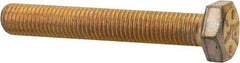 Made in USA - 5/16-24 UNF, 2" Length Under Head Hex Head Cap Screw - Fully Threaded, Grade 8 Alloy Steel, Zinc Yellow Dichromate Finish, 1/2" Hex - Americas Industrial Supply
