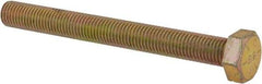 Made in USA - 5/16-24 UNF, 3" Length Under Head Hex Head Cap Screw - Fully Threaded, Grade 8 Alloy Steel, Zinc Yellow Dichromate Finish, 1/2" Hex - Americas Industrial Supply