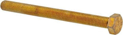Made in USA - 5/16-24 UNF, 3-1/2" Length Under Head Hex Head Cap Screw - Fully Threaded, Grade 8 Alloy Steel, Zinc Yellow Dichromate Finish, 1/2" Hex - Americas Industrial Supply