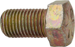 Made in USA - 7/16-20 UNF, 3/4" Length Under Head Hex Head Cap Screw - Fully Threaded, Grade 8 Alloy Steel, Zinc Yellow Dichromate Finish, 5/8" Hex - Americas Industrial Supply