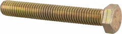 Made in USA - 1/2-13 UNC, 3-1/2" Length Under Head Hex Head Cap Screw - Fully Threaded, Grade 8 Alloy Steel, Zinc Yellow Dichromate Finish, 3/4" Hex - Americas Industrial Supply