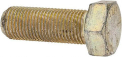 Made in North America - 1/2-20 UNF, 1-3/8" Length Under Head Hex Head Cap Screw - Partially Threaded, Grade 8 Alloy Steel, Zinc Yellow Dichromate Finish, 3/4" Hex - Americas Industrial Supply