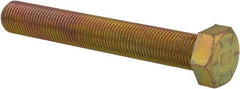 Made in USA - 1/2-20 UNF, 3-1/2" Length Under Head Hex Head Cap Screw - Fully Threaded, Grade 8 Alloy Steel, Zinc Yellow Dichromate Finish, 3/4" Hex - Americas Industrial Supply