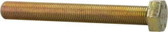 Made in USA - 1/2-20 UNF, 4" Length Under Head Hex Head Cap Screw - Fully Threaded, Grade 8 Alloy Steel, Zinc Yellow Dichromate Finish, 3/4" Hex - Americas Industrial Supply