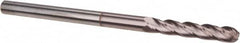 Hertel - 1/8" Diam, 3/4" LOC, 4 Flute Solid Carbide Ball End Mill - TiCN Finish, Single End, 2-1/4" OAL, 1/8" Shank Diam - Americas Industrial Supply