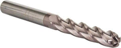 Hertel - 5/8" Diam, 3" LOC, 4 Flute Solid Carbide Ball End Mill - AlTiN Finish, Single End, 6" OAL, 5/8" Shank Diam, Spiral Flute - Americas Industrial Supply