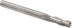 Hertel - 3/16", 5/8" LOC, 3/16" Shank Diam, 2" OAL, 3 Flute, Solid Carbide Square End Mill - Single End, Uncoated, Spiral Flute, 30° Helix, Centercutting, Right Hand Cut - Americas Industrial Supply