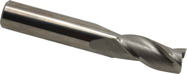 Hertel - 7/16", 1" LOC, 7/16" Shank Diam, 2-3/4" OAL, 3 Flute, Solid Carbide Square End Mill - Single End, Uncoated, Spiral Flute, 30° Helix, Centercutting, Right Hand Cut - Americas Industrial Supply