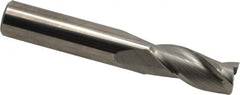 Hertel - 7/16", 1" LOC, 7/16" Shank Diam, 2-3/4" OAL, 3 Flute, Solid Carbide Square End Mill - Single End, Uncoated, Spiral Flute, 30° Helix, Centercutting, Right Hand Cut - Americas Industrial Supply