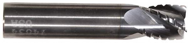 Hertel - 5/8" Diam, 3/4" LOC, 4 Flute Solid Carbide Roughing Square End Mill - TiN Finish, 3" OAL, 5/8" Shank Diam, Single End, Centercutting - Americas Industrial Supply