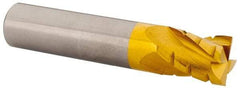 Hertel - 1/2" Diam, 5/8" LOC, 4 Flute Solid Carbide Roughing Square End Mill - TiN Finish, 2-1/2" OAL, 1/2" Shank Diam, Single End, Centercutting - Americas Industrial Supply