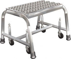 Ballymore - 12" 1 Step Ladder - Rolling Safety Ladder, 450 Lb Capacity, 12" Platform Height, 20" Base Width x 20" Depth, Perforated Tread - Americas Industrial Supply