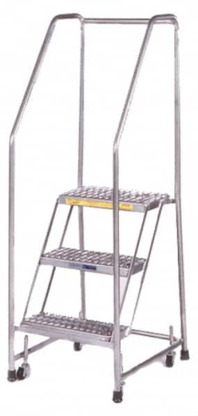 Ballymore - 103" 7 Step Ladder - 300 Lb Capacity, 70" Platform Height, 30" Base Width x 56" Depth, Perforated Tread - Americas Industrial Supply