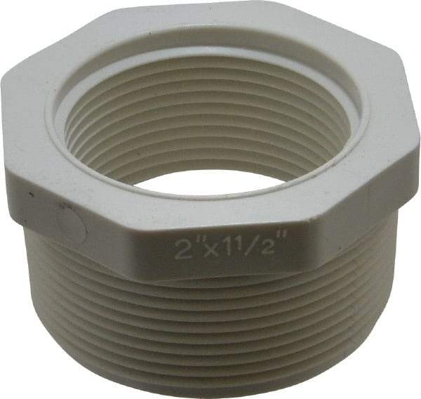 Value Collection - 2 x 1-1/2" PVC Plastic Pipe Bushing - Schedule 40, MIPT x FIPT End Connections - Americas Industrial Supply