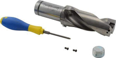 Iscar - 3-1/2" Max Drill Depth, 2xD, 1-3/4" Diam, Indexable Insert Drill - 2 Inserts, 1-1/2" Shank Diam, Straight Shank - Americas Industrial Supply