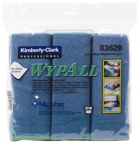 WypAll - Reusable Microfiber Wipes - Packet, 15-3/4" x 15-3/4" Sheet Size, Blue - Americas Industrial Supply