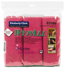 WypAll - Reusable Microfiber Wipes - Packet, 15-3/4" x 15-3/4" Sheet Size, Red - Americas Industrial Supply