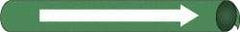 NMC - Pipe Marker with No Legend and Arrow Graphic - 4-5/8 to 5-7/8" Pipe Outside Diam, White on Green - Americas Industrial Supply