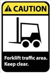 NMC - "Caution - Forklift Traffic Area - Keep Clear", 14" Long x 10" Wide, Aluminum Safety Sign - Rectangle, 0.04" Thick, Use for Accident Prevention - Americas Industrial Supply