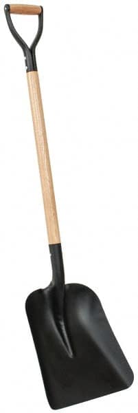 PRO-SOURCE - 13" High x 11" Wide Square Steel Shovel - 34" Long Wood D-Grip Handle - Americas Industrial Supply