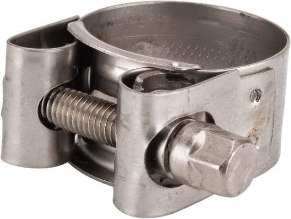 Mikalor - 1-1/8" Hose, 0.71" Wide x 0.04" Thick, T-Bolt Hose Clamp - 1.06 to 1.14" Diam, Stainless Steel - Americas Industrial Supply