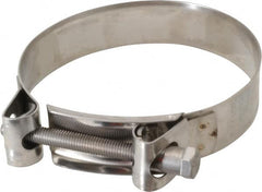 Mikalor - 4-1/4" Hose, 0.98" Wide x 0.04" Thick, T-Bolt Hose Clamp - 4.1 to 4.41" Diam, Stainless Steel - Americas Industrial Supply