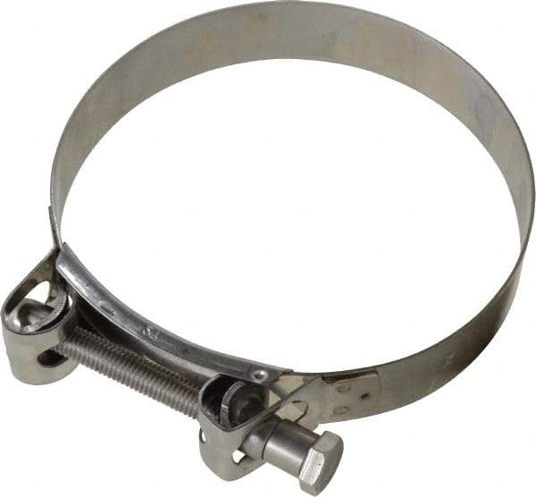 Mikalor - 5-1/4" Hose, 1.1" Wide x 0.051" Thick, T-Bolt Hose Clamp - 5.11 to 5.51" Diam, Stainless Steel - Americas Industrial Supply