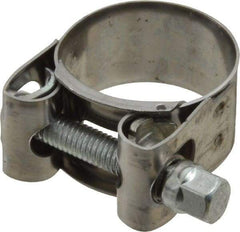 Mikalor - 1-1/8" Hose, 0.71" Wide x 0.04" Thick, T-Bolt Hose Clamp - 1.06 to 1.14" Diam, Stainless Steel Band, Housing & Zinc Plated Screw - Americas Industrial Supply