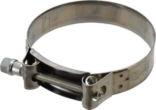 Mikalor - 4-1/4" Hose, 0.98" Wide x 0.04" Thick, T-Bolt Hose Clamp - 4.1 to 4.41" Diam, Stainless Steel Band, Housing & Zinc Plated Screw - Americas Industrial Supply