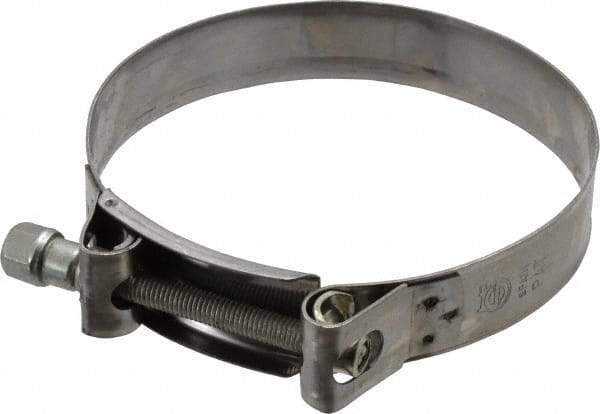 Mikalor - 5" Hose, 0.98" Wide x 0.04" Thick, T-Bolt Hose Clamp - 4.76 to 5.11" Diam, Stainless Steel Band, Housing & Zinc Plated Screw - Americas Industrial Supply