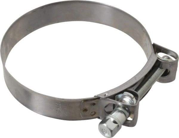 Mikalor - 5-1/4" Hose, 1.1" Wide x 0.051" Thick, T-Bolt Hose Clamp - 5.11 to 5.51" Diam, Stainless Steel Band, Housing & Zinc Plated Screw - Americas Industrial Supply