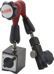 SPI - 175 Lb Magnetic Force, Fine Adjustment Indicator Positioner & Holder with Base - Post & Arm, Round Base, 6-1/2" Base Diam - Americas Industrial Supply