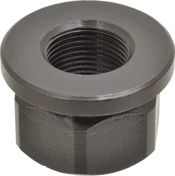 Gibraltar - 1-14, 2" Flange Diam, 1-1/4" High, 1-5/8" Across Flats, Flange Nut - Grade 12L14 Steel, Black Oxide Finish, 1/4" Flange Height, TCMAI - Americas Industrial Supply