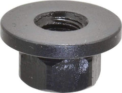 Gibraltar - M6x1.00, 16mm Flange Diam, 8mm High, 10mm Across Flats, Flange Nut - Grade 12L14 Steel, Black Oxide Finish, 2" Flange Height, TCMAI - Americas Industrial Supply