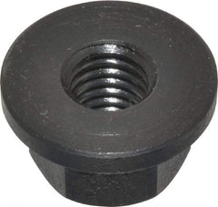 Gibraltar - M8x1.25, 19mm Flange Diam, 10mm High, 13mm Across Flats, Flange Nut - Grade 12L14 Steel, Black Oxide Finish, 2.5" Flange Height, TCMAI - Americas Industrial Supply