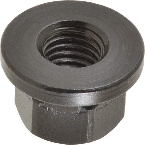 Gibraltar - M12x1.75, 27mm Flange Diam, 17mm High, 19mm Across Flats, Flange Nut - Grade 12L14 Steel, Black Oxide Finish, 4" Flange Height, TCMAI - Americas Industrial Supply