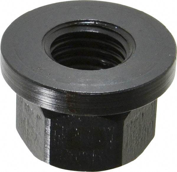 Gibraltar - M16x2.00, 33mm Flange Diam, 21mm High, 24mm Across Flats, Flange Nut - Grade 12L14 Steel, Black Oxide Finish, 5" Flange Height, TCMAI - Americas Industrial Supply