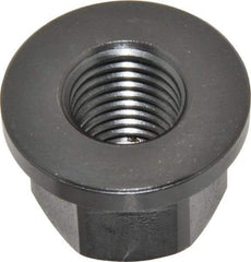 Gibraltar - M24x3.00, 49mm Flange Diam, 32mm High, 36mm Across Flats, Flange Nut - Grade 12L14 Steel, Black Oxide Finish, 7" Flange Height, TCMAI - Americas Industrial Supply