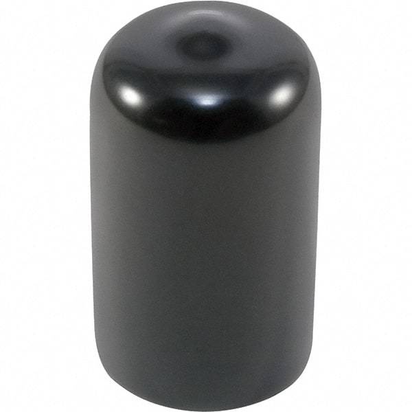 Caplugs - Round Head Cap - 0.62" OD, 1" Long, Vinyl, Black - Americas Industrial Supply