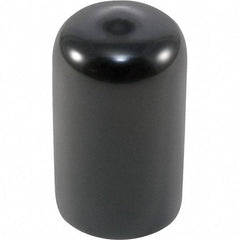 Caplugs - Round Head Cap - 0.62" OD, 1" Long, Vinyl, Black - Americas Industrial Supply