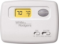 White-Rodgers - 45 to 90°F, 1 Heat, 1 Cool, Digital Nonprogrammable Thermostat - 20 to 30 Volts, Horizontal Mount, Manual Switch - Americas Industrial Supply