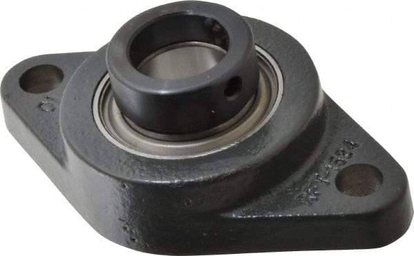 Browning - 1" ID, 4-7/8" OAL x 2-3/4" OAH 2-Bolt Flange - 1,651 Lb Static Cap, 2,801 Lb Dyn Cap, 3-57/64" Btw Mnt Hole Ctrs, Cast Iron - Americas Industrial Supply