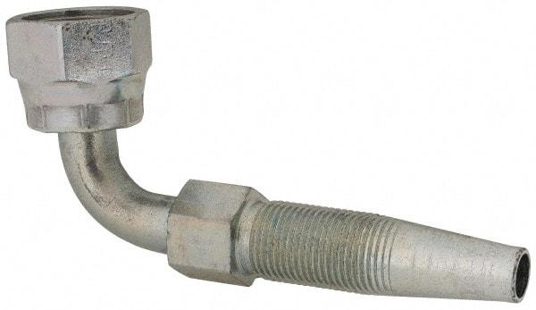 Parker - 11/16-16 SAE Steel Hydraulic Hose Female Seal-Lok Swivel 90° Elbow & Short Drop - 6,000 psi, -6 Hose Size, 3/8" Hose Diam - Americas Industrial Supply