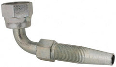 Parker - 11/16-16 SAE Steel Hydraulic Hose Female Seal-Lok Swivel 90° Elbow & Short Drop - 6,000 psi, -6 Hose Size, 3/8" Hose Diam - Americas Industrial Supply