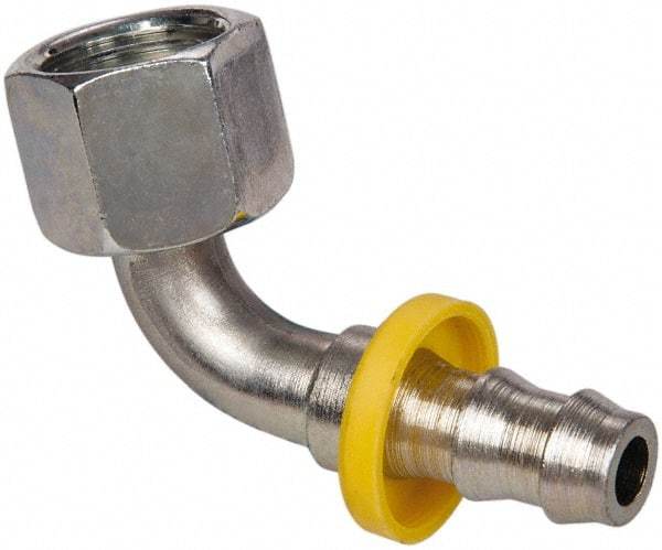 Parker - 11/16-16 SAE Steel Hydraulic Hose Female Seal-Lok Swivel & 90° Elbow - -6 Hose Size - Americas Industrial Supply