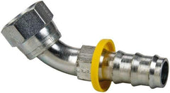 Parker - 7/8-14 Female JIC Steel Hydraulic Hose Female JIC Swivel & 45° Elbow & Short Drop - -10 Hose Size, 5/8" Hose Diam - Americas Industrial Supply
