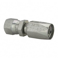 Parker - 7/16-20 SAE Steel Hydraulic Hose Female JIC 37° Swivel & Straight Fitting - 6,000 psi, -4 Hose Size - Americas Industrial Supply